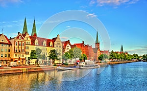 The Trave River in Lubeck - Germany photo