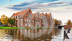 Trave shore with salt storage, LÃ¼beck