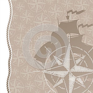 Travel & adventures background with compass rose