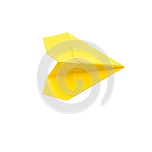 Travel agency destination yellow paper airplane