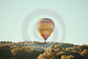 Travel air balloon, traveling, air balloon, mountains and river