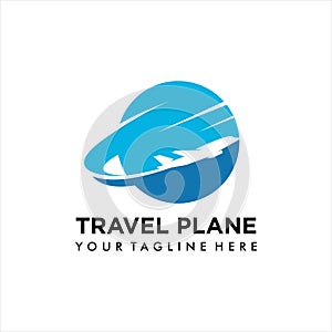 Travel air plane business transportation logo.