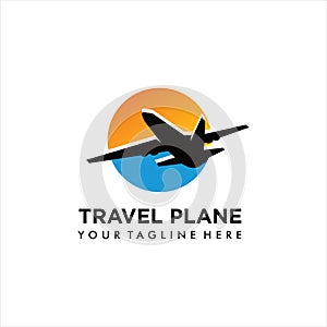 Travel air plane business transportation logo.