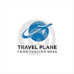 Travel air plane business transportation logo.