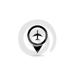 Travel air plane business transportation logo with shadow