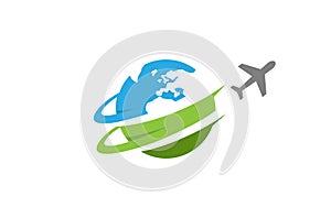 Travel Airplane world Creative Air Logo Design