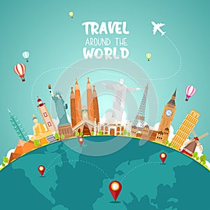Travel by airplane. World Travel. Planning summer vacations. Tourism and vacation theme