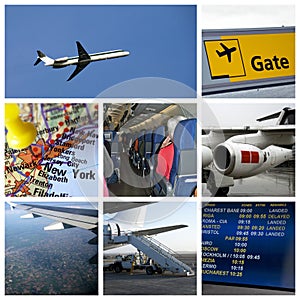 Travel airport collage