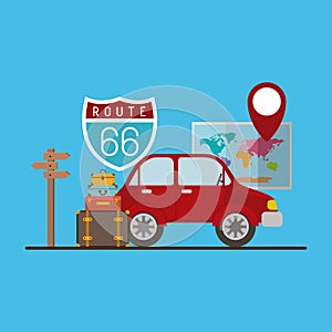 Travel around the world set icons