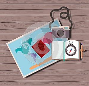 Travel around the world set icons