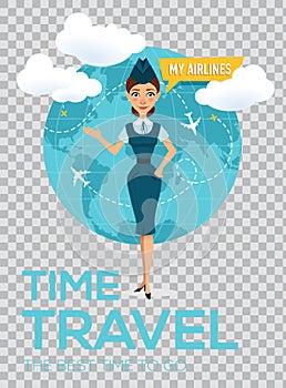 Travel around the world vector brochure.
