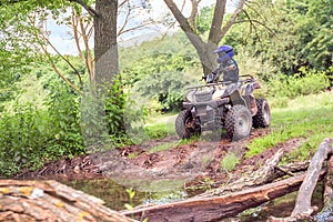 Travel on ATVs in river