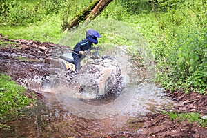 Travel on ATVs in river