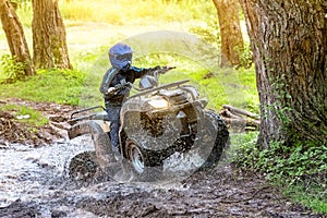 Travel on ATVs in river