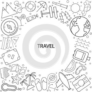 Travel background from line icon