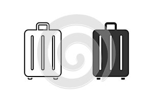 Travel, baggage, tourism, luggage, airport vector line icon set