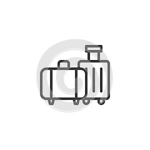 Travel bags line icon