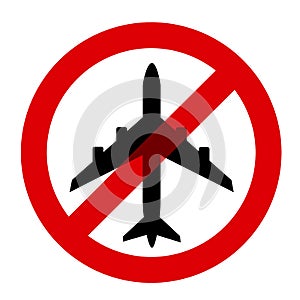 Travel ban - airplane, aeroplane and plane is forbidden photo