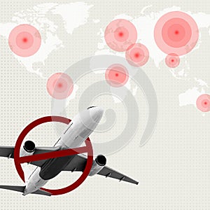 Travel ban during coronavirus pandemic background