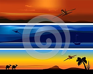 Travel banners, cdr vector