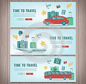 Travel banners. Summer holidays. Travel and tourism concept. Vector