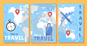 Travel banners vector set