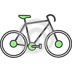 Travel bicycle vector icon isolated