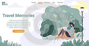 Travel book for good memory landing page design