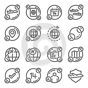 Travel bubble icon illustration vector set. Contains such icons as Business bubble, quarantine, travel, trip, transport, flight, t