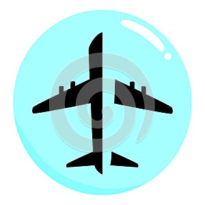 Travel Bubble plane icon the solution for Tourist industry to travel safely between disinfected country around the world