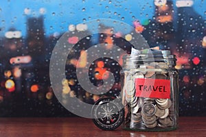 Travel budget concept. Saving money