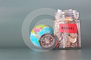 Travel budget concept. Saving money