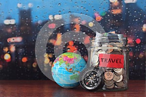 Travel budget concept. Saving money
