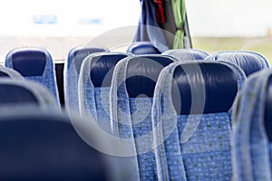 Travel bus interior and seats