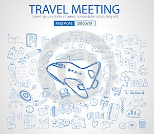 Travel for Business concept with Doodle design style