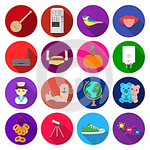 Travel, business, progress and other web icon in flat style.microbes, sports, ecology icons in set collection.