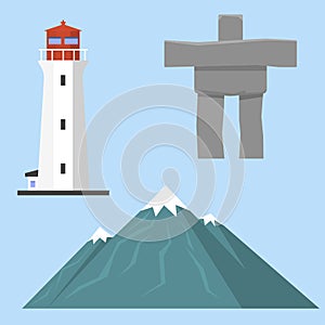 Travel canada traditional objects country tourism design national symbol vector illustration.