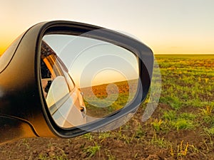 Travel in a car concept