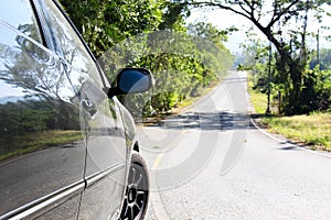 Travel car on road trip