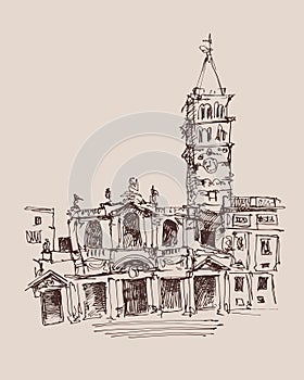 Travel card design, basilica papale santa maria maggiore