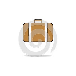 Travel case color thin line icon.Vector illustration