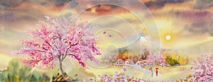 Viaggio ciliegia fiore da Giappone famoso monumenti da asiatico 