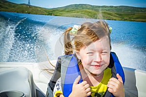 Travel of children on water in the boat