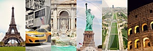 Travel collage of famouse places photo