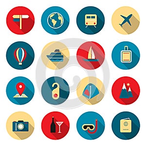 Travel color icons