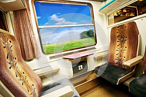 Travel in comfortable train. photo