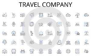 Travel company line icons collection. Finance, Investments, Trusts, Retirement, Portfolio, Estate, Tax vector and linear