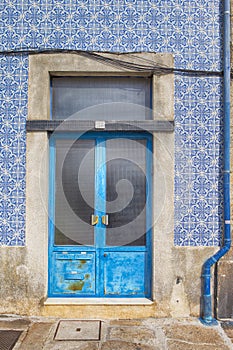 Travel Concepts. Traditional Portuguese Architecture. Fascade of Traditional Door in Lisbon in Portugal photo