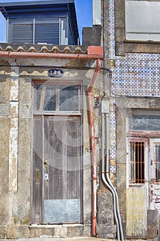 Travel Concepts. Traditional Portuguese Architecture. Fascade of Traditional Door in Lisbon in Portugal photo