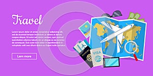 Travel Conceptual Flat Style Vector Web Banner